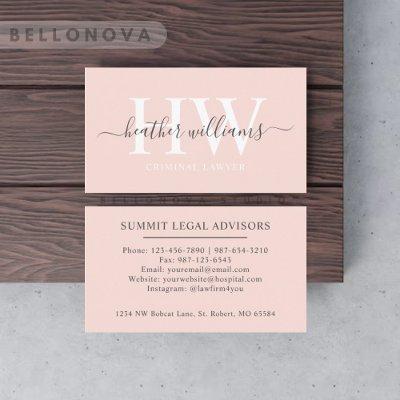 Custom Name Pale Pastel Pink White Black Monogram