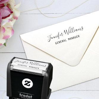 Custom Name Title Personalized Script Signature Self-inking Stamp