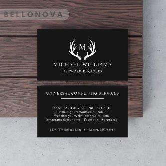 Custom Name White Black And White Deer Monogrammed