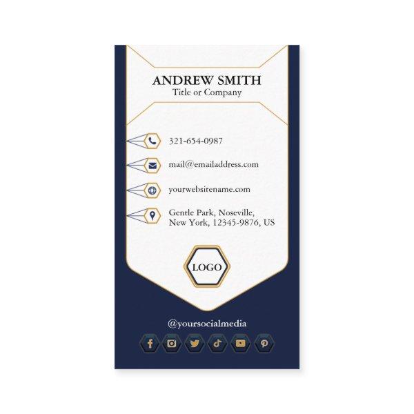Custom Navy Blue Yellow Professional Icons Modern