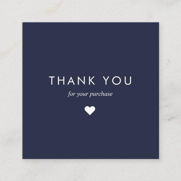 Custom Navy Typography Business QR Code Thank You Discount Card