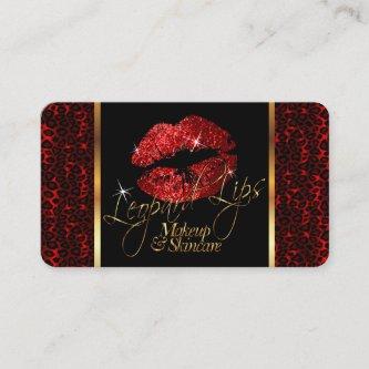 Custom Order-Makeup Artist with Leopard & Red Lips