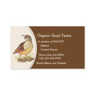 Custom Organic Quail Farm  Animal