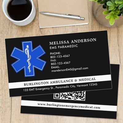 Custom Paramedic EMS EMT Ambulance Logo QR Code