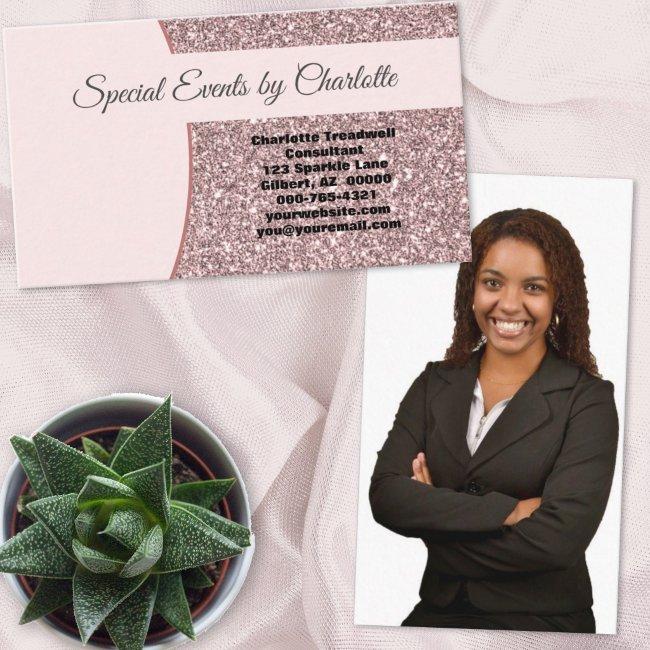 Custom Photo BACK Professional Pink Glitter