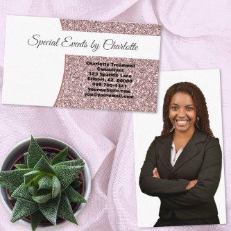 Custom Photo Back Professional Pink Glitter