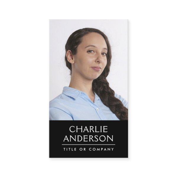 Custom photo black vertical modern minimalist