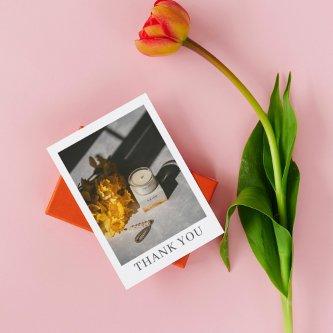 Custom Photo Candle Care Script Thank you Card