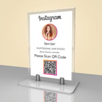 Custom Photo | Instagram QR Code Table Card