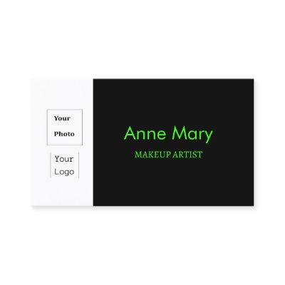 Custom Photo Logo Black Neon Green Makeup Artist