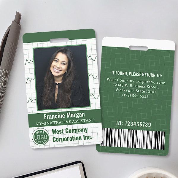 Custom Photo Office Company Employee Bar Code Logo Badge