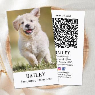 Custom Photo Pet Puppy Dog QR Code Social Media