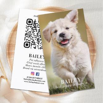 Custom Photo Pet Puppy Dog Social Media QR Code