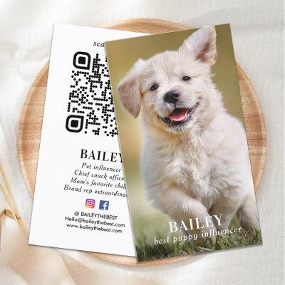 Custom Photo Pet Puppy Dog Social Media QR Code