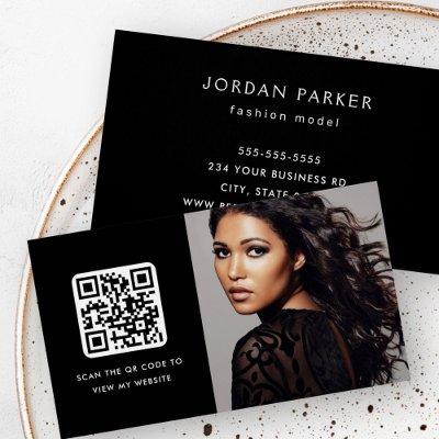 Custom photo QR code black