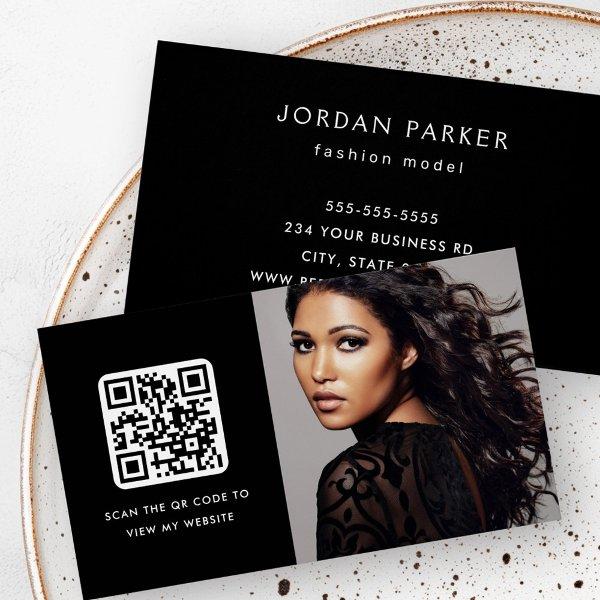 Custom photo QR code black
