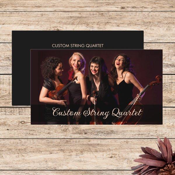 Custom Photo String Quartet Musician Black