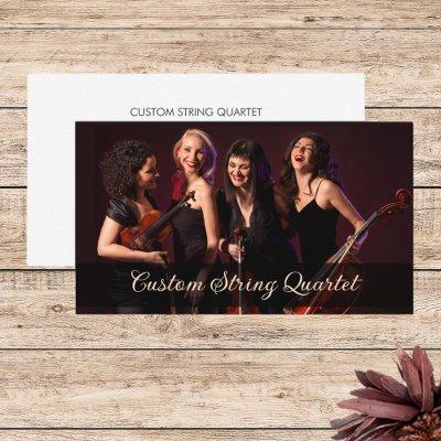 Custom Photo String Quartet Musician White