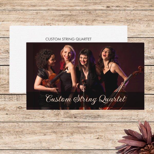 Custom Photo String Quartet Musician White