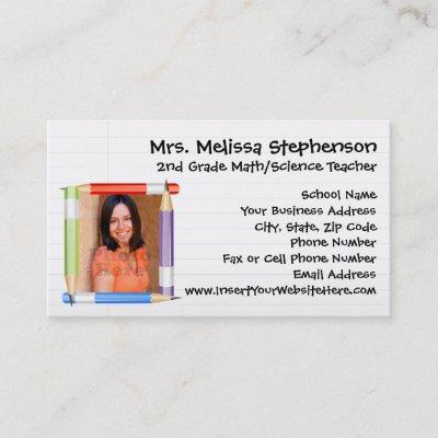 Custom Photo Teacher/School Business Calling Card