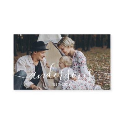 Custom photo with family name and established year