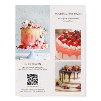 Custom Photos Scan QR Code Menu Cake Bakery Poster