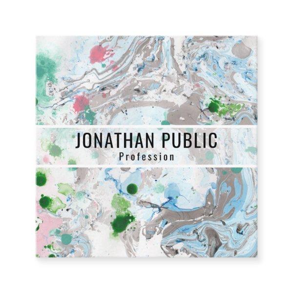 Custom Pink Blue Green Trendy Modern Abstract Art Square