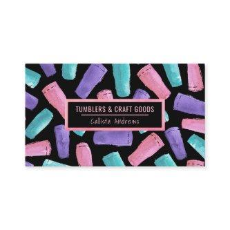 Custom Pink Purple Teal Tumbler Watercolor Crafter