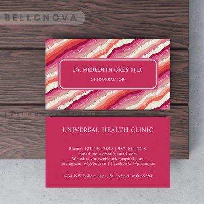 Custom Pink White Red Orange Wave Monogram