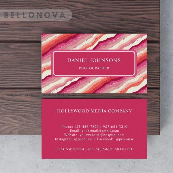Custom Pink White Red Orange Wave Monogram