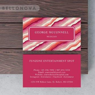 Custom Pink White Red Orange Wave Monogram