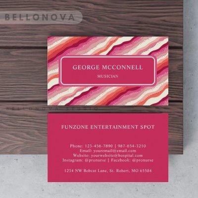 Custom Pink White Red Orange Wave Monogram