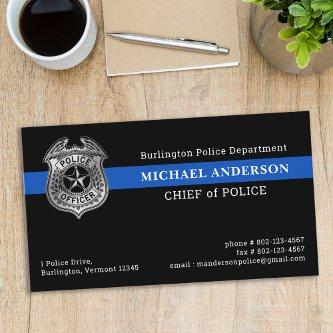 Custom Police Department Thin Blue Line Flag Logo
