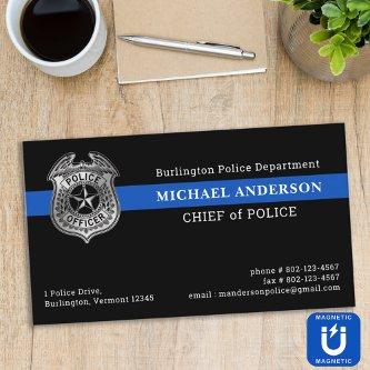 Custom Police Department Thin Blue Line Flag Logo  Magnet