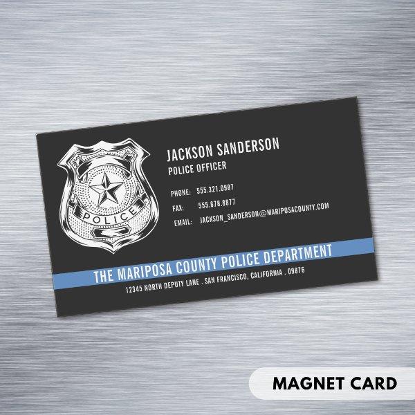 Custom Police Department Thin Blue Line Logo  Magnet