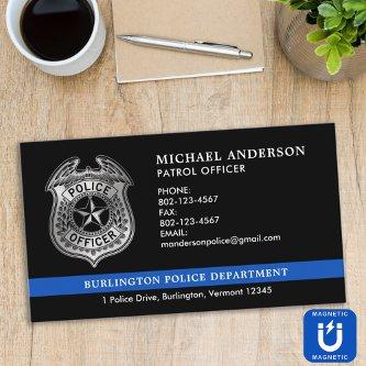 Custom Police Department Thin Blue Line Logo  Magnet
