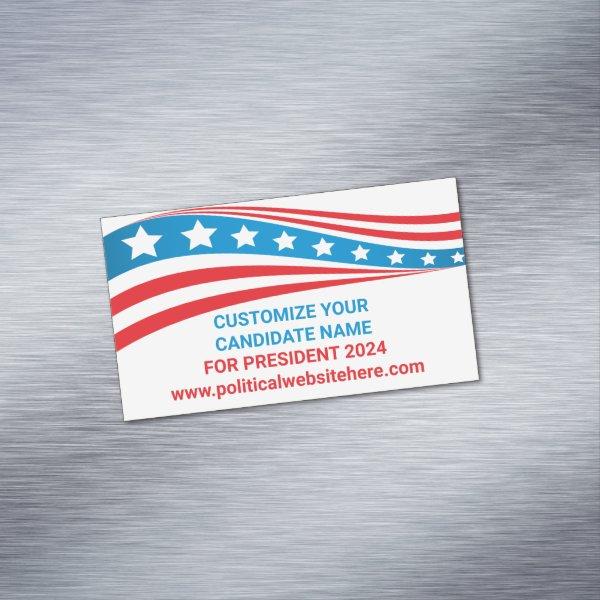 Custom Political Campaign 2024 American Flag  Magnet