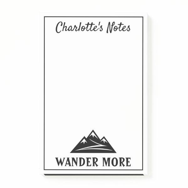 Custom Post-it® notes with mountain peaks logo