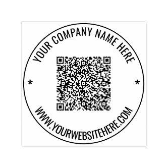 Custom QR Code and Text Round Self-inking Stamp