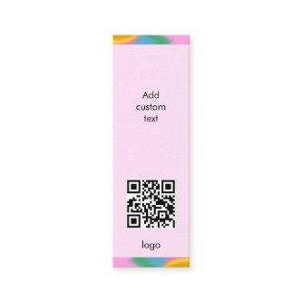 custom qr code business simple pink bookmark card