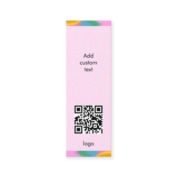 custom qr code business simple pink bookmark card
