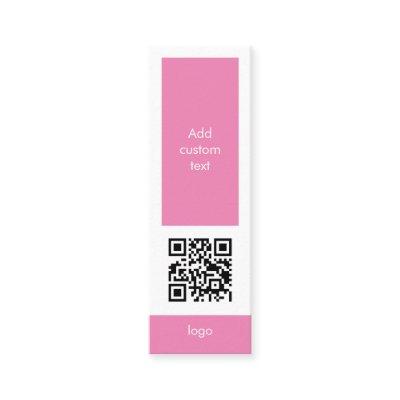 custom qr code business simple pink bookmark card