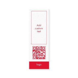 custom qr code business simple red bookmark card