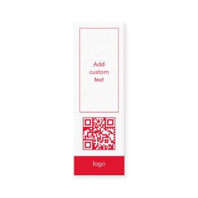 custom qr code business simple red bookmark card