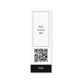 custom qr code business simple white bookmark card