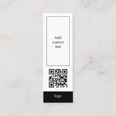 custom qr code business simple white bookmark card