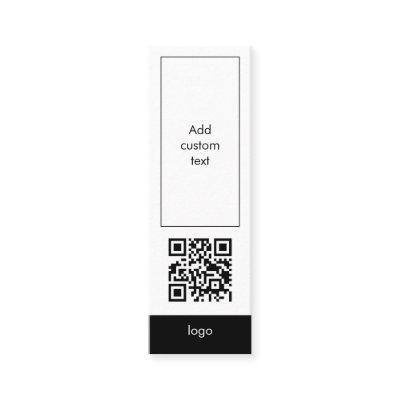 custom qr code business simple white bookmark card