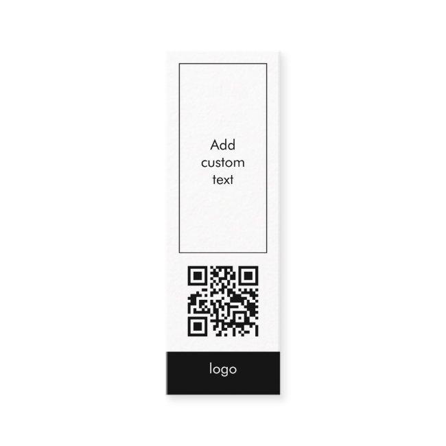 custom qr code business simple white bookmark card