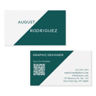 Custom QR Code Geometric Teal White