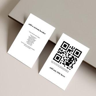 Custom QR Code Modern Trendy Budget Card